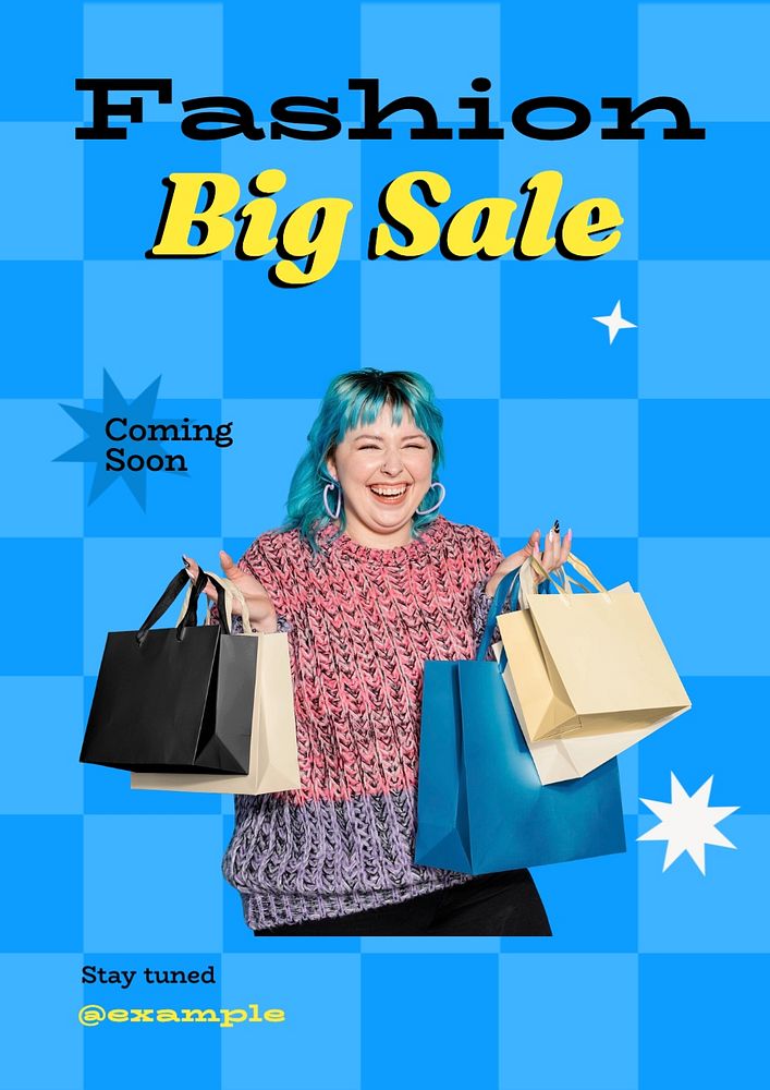 Fashion big sale poster template, editable text and design
