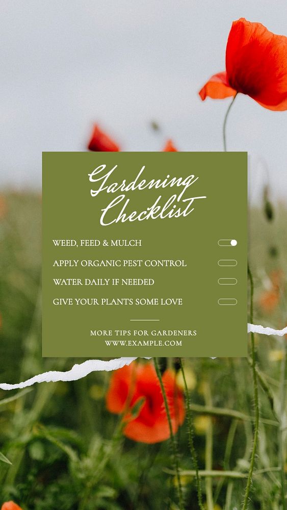 Gardening checklist Instagram post template, editable text