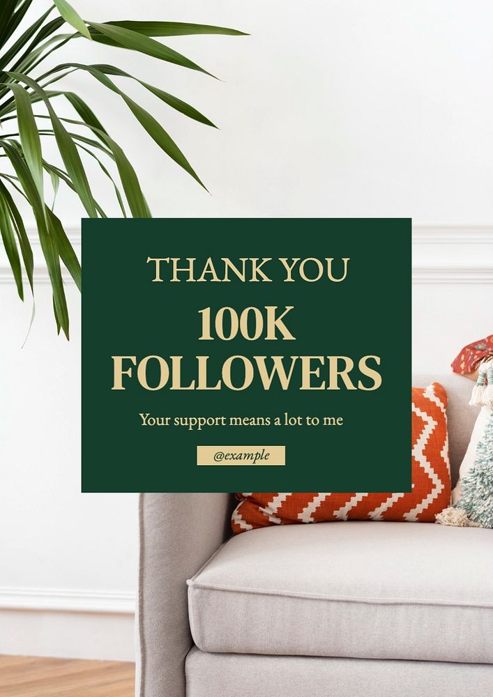 Thank you followers poster template, editable text and design