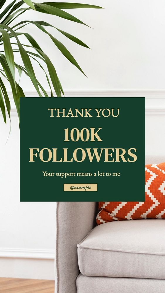 Thank you followers Instagram post template, editable text