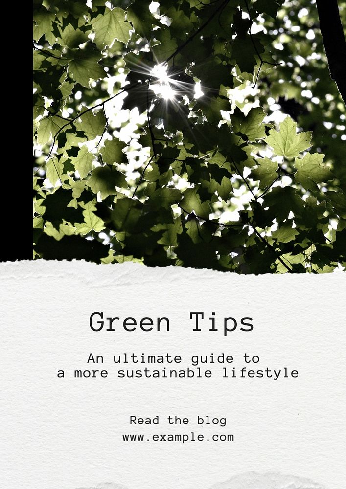 Green tips poster template, editable text and design