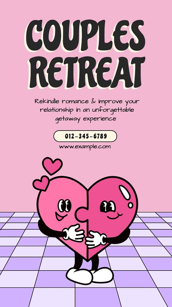 Couples retreat Instagram story template, editable text