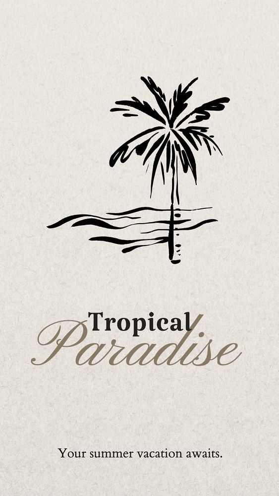 Tropical paradise Instagram story template, editable text