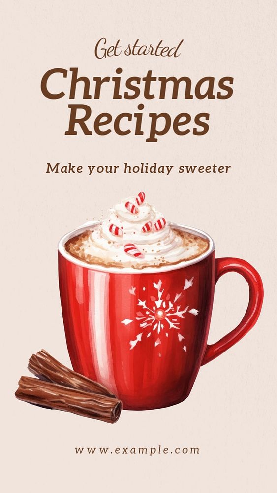 Christmas recipe Instagram story template, editable text