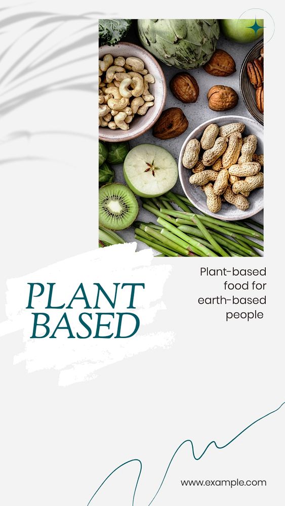 Plant-based food social story template, editable Instagram design