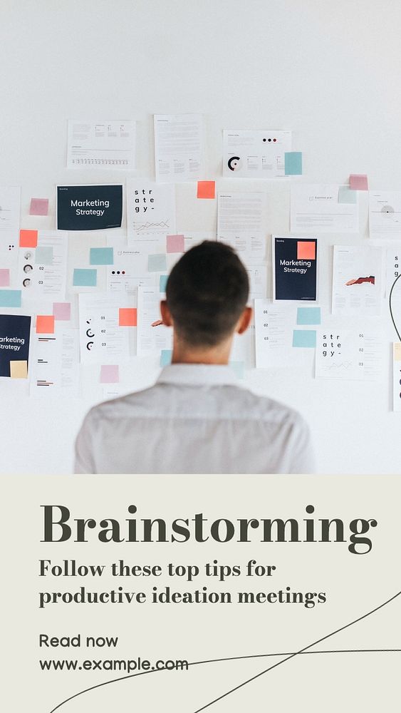 Brainstorming social story template, editable Instagram design