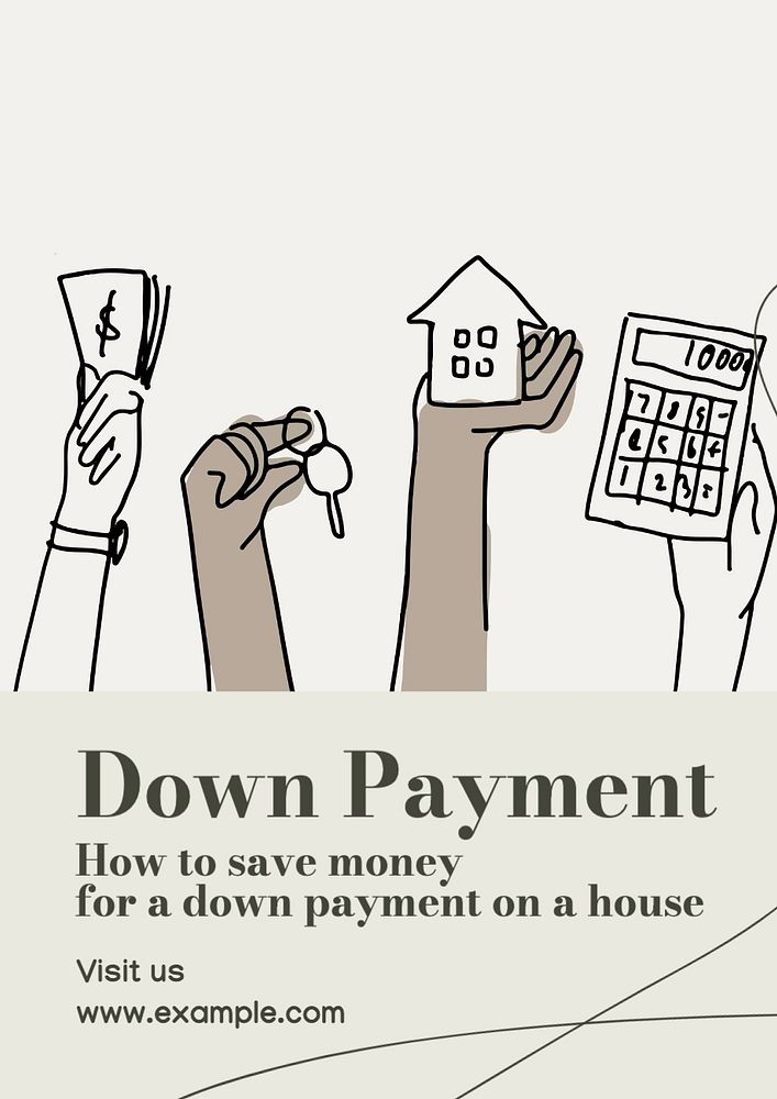 Down payment poster template, editable text and design