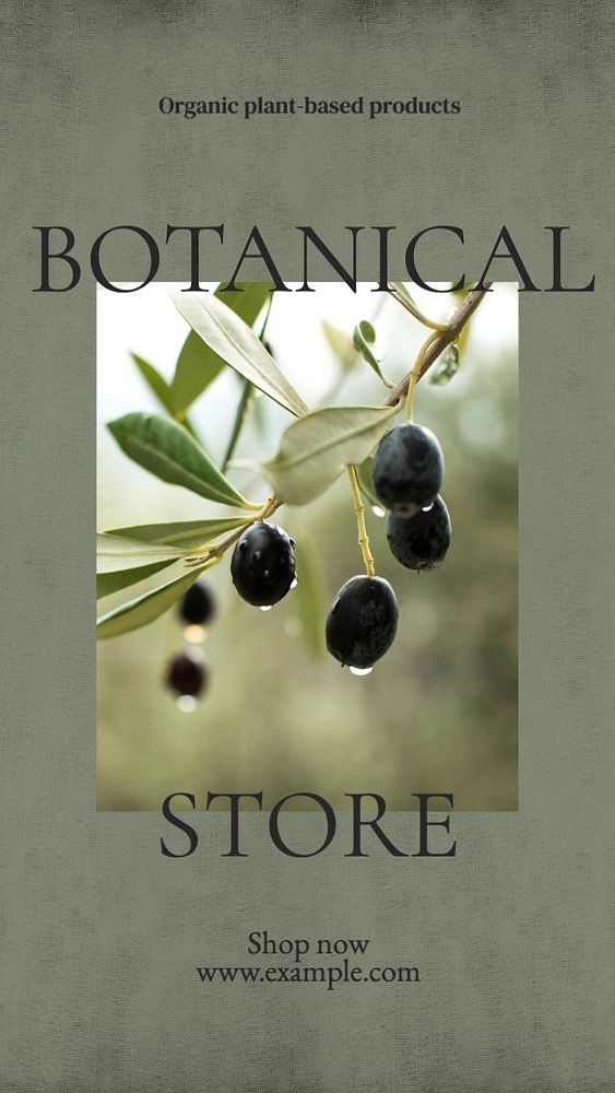 Botanical store Instagram post template, editable text