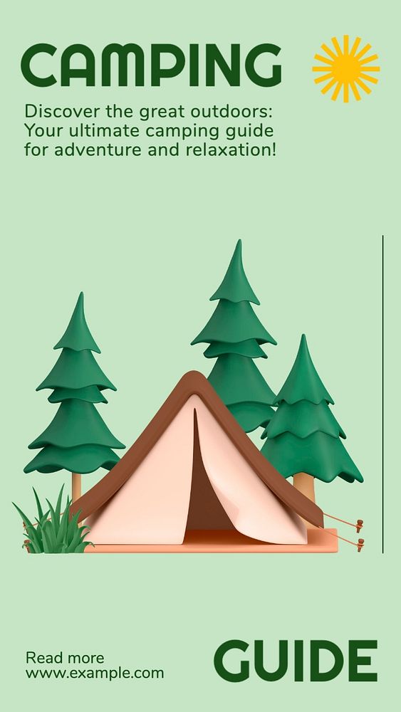 Camping guide Instagram story template, editable text