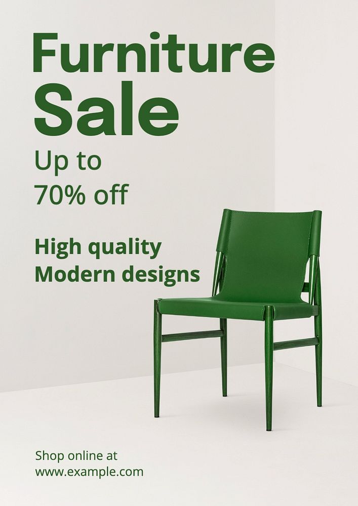 Furniture sale poster template, editable text and design