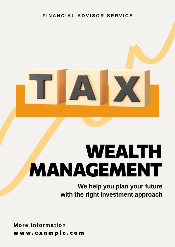 Wealth management poster template, editable text and design