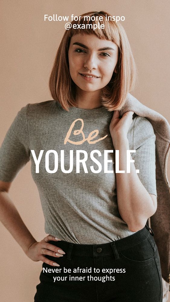 Be yourself Instagram story template, editable text