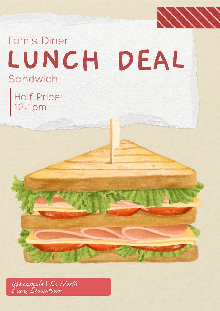 Lunch deal poster template, editable text and design