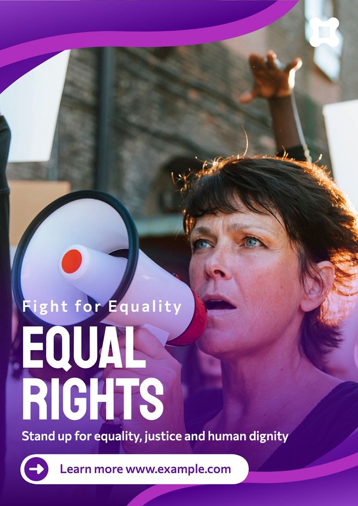 Equal rights poster template, editable text and design