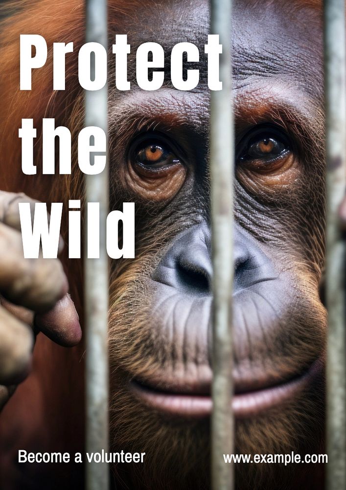 Protect the wild editable poster template