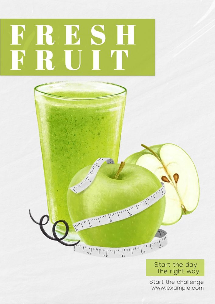 Fruit poster template, editable text and design