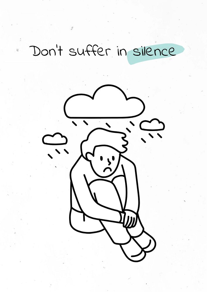 Don't suffer in silence poster template, editable text and design