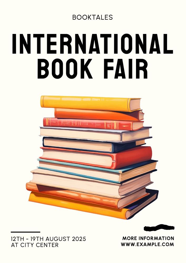 Book fair poster template, editable text and design