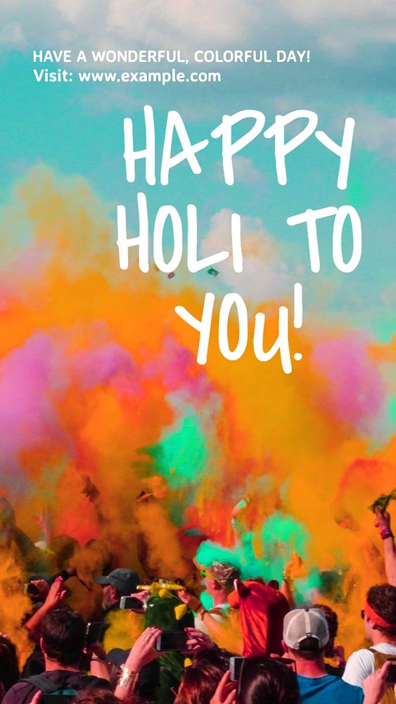 Happy Holi festival Instagram story template, editable text