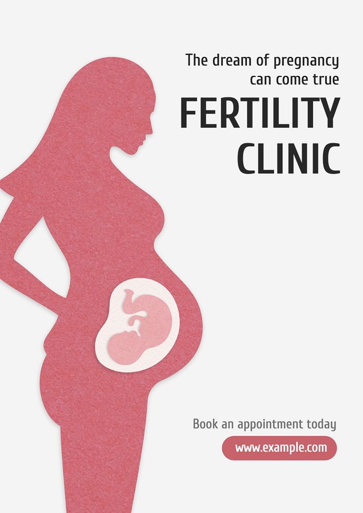 Fertility clinic poster template, editable text and design