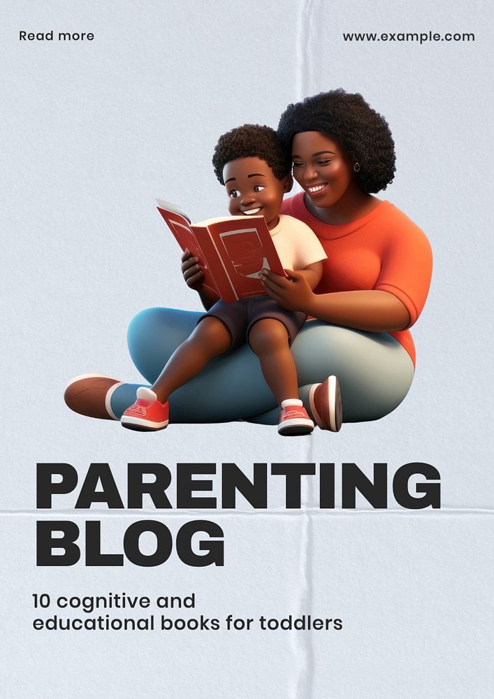 Parenting blog poster template, editable text and design