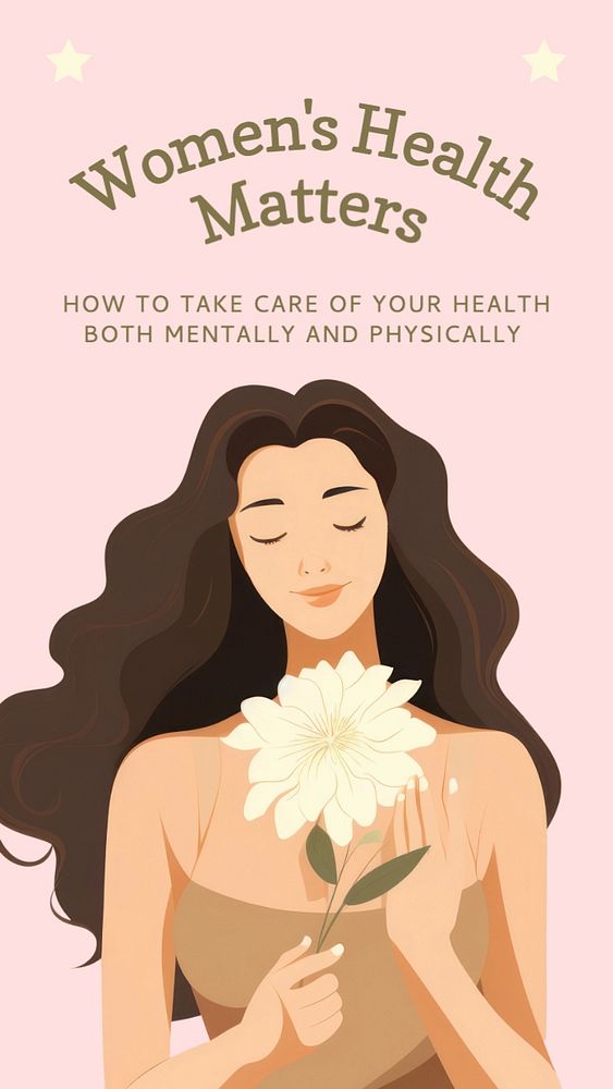 Women's health matters Instagram story template, editable text