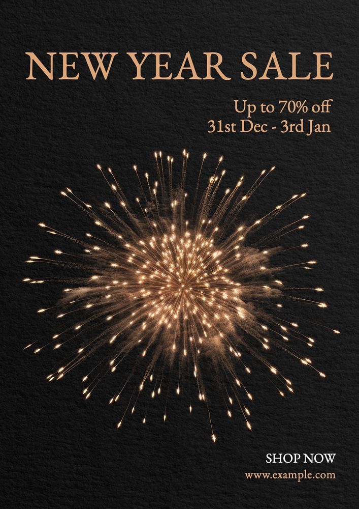 New Year sale poster template, editable text and design