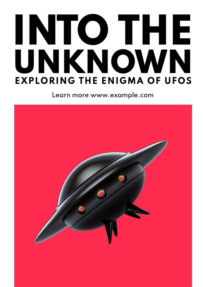 UFO article poster template, editable text and design