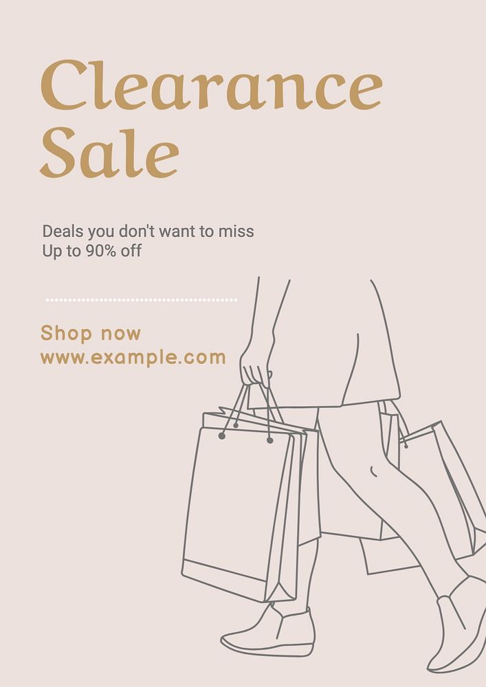 Clearance sale poster template, editable text and design