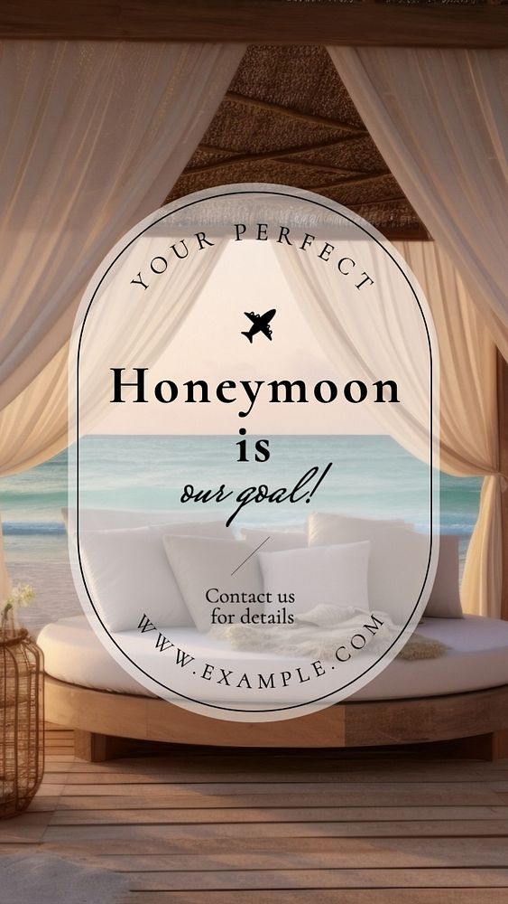 Honeymoon Instagram story template, editable text