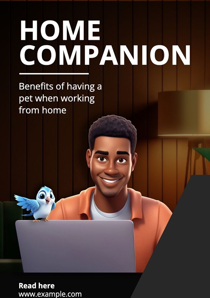 Home companion poster template, editable text and design