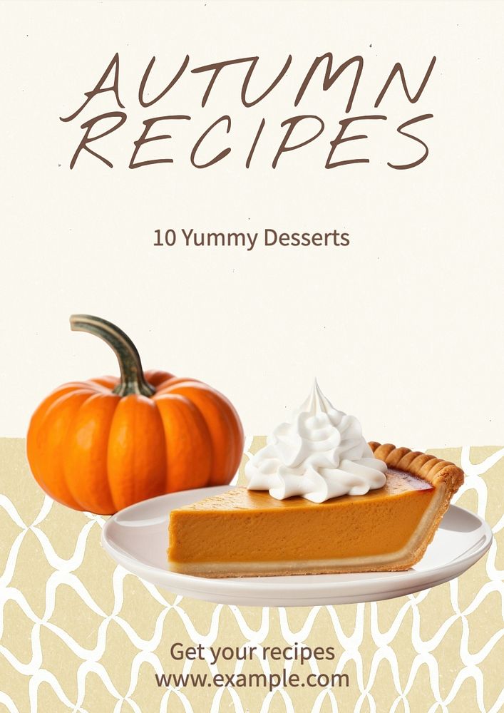 Autumn dessert recipe poster template, editable text and design