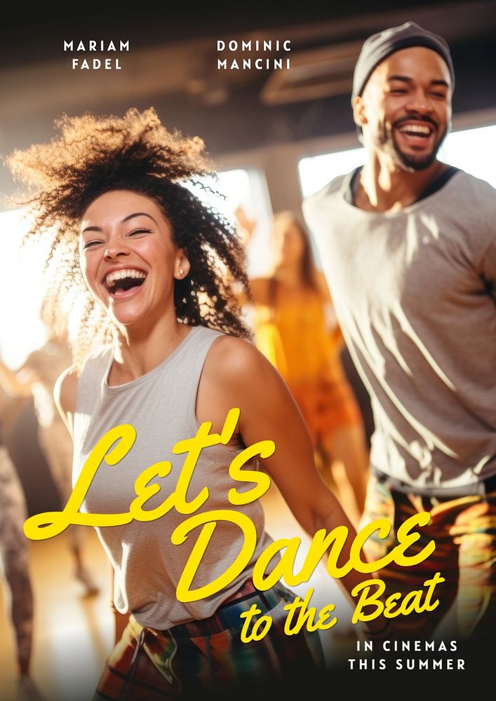 Let's dance poster template, editable text and design