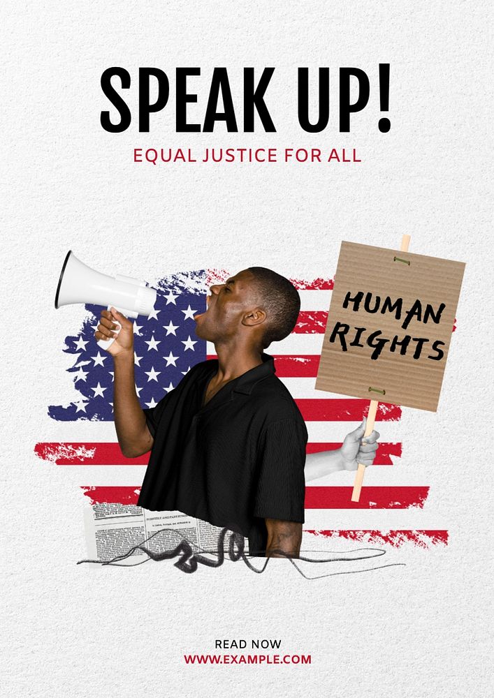 Speak up! poster template, editable text and design