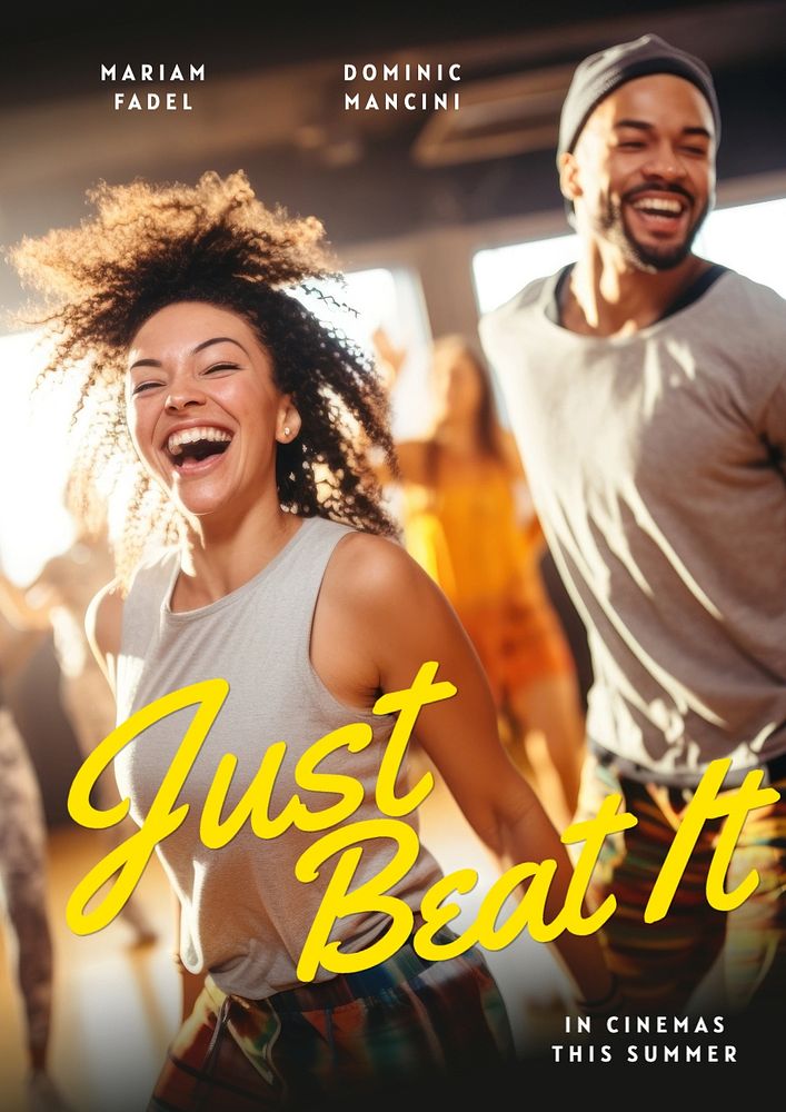 Just beat it poster template, editable text and design