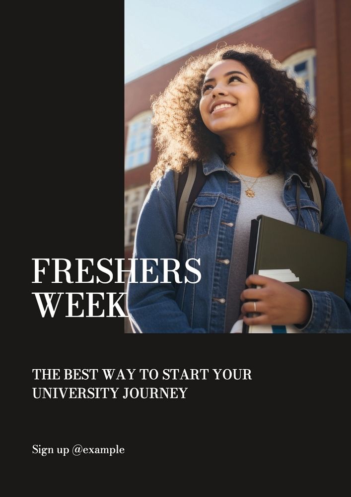 Freshers week poster template, editable text and design