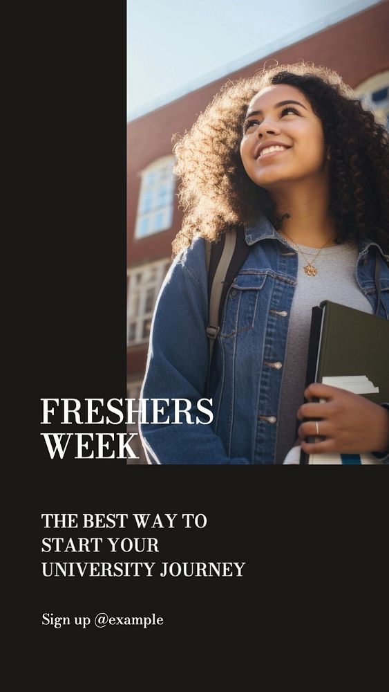 Freshers week Instagram story template, editable text