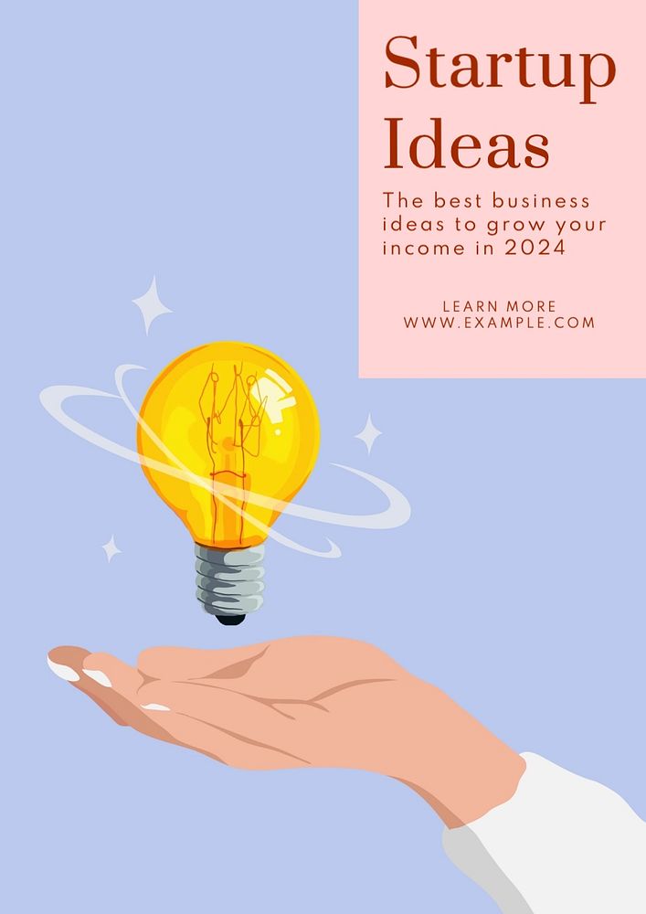 Startup ideas poster template, editable text and design
