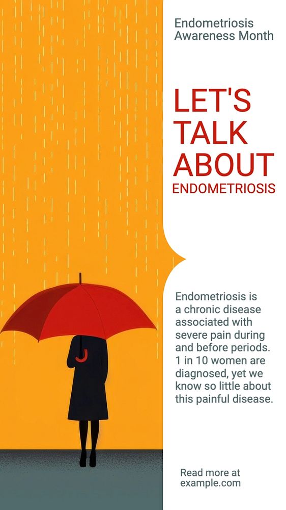 Endometriosis Instagram story template, editable text
