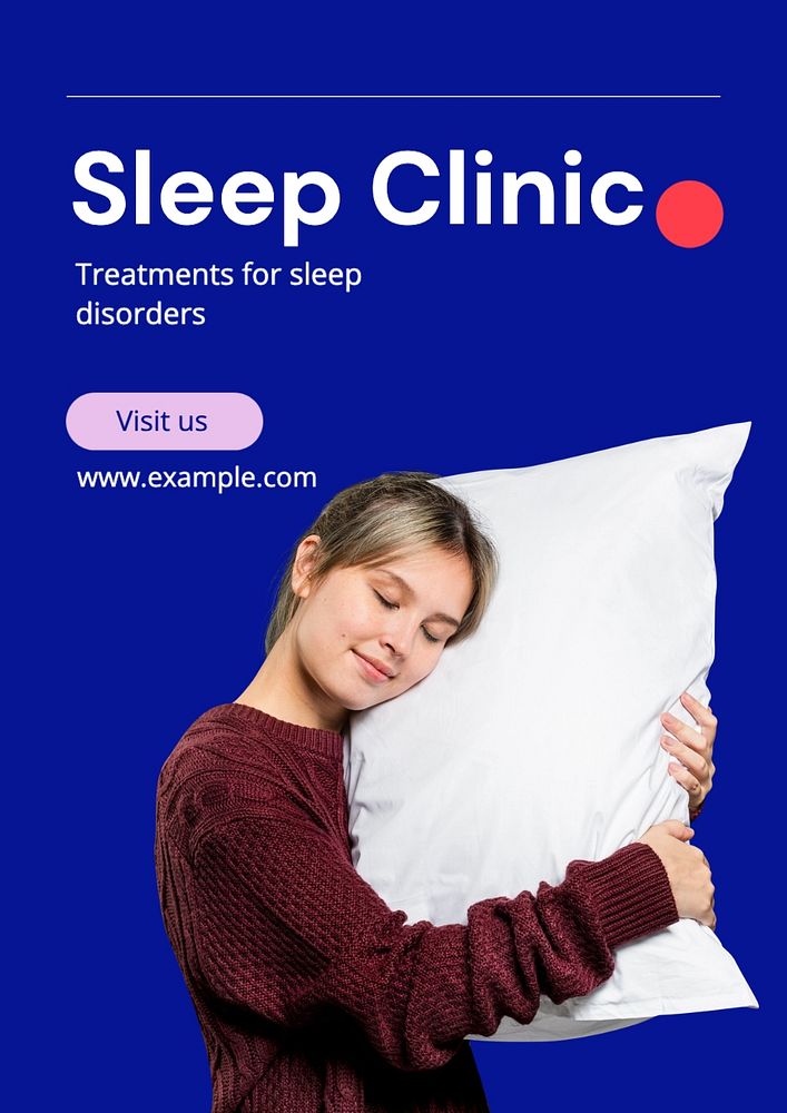 Sleep clinic poster template, editable text and design