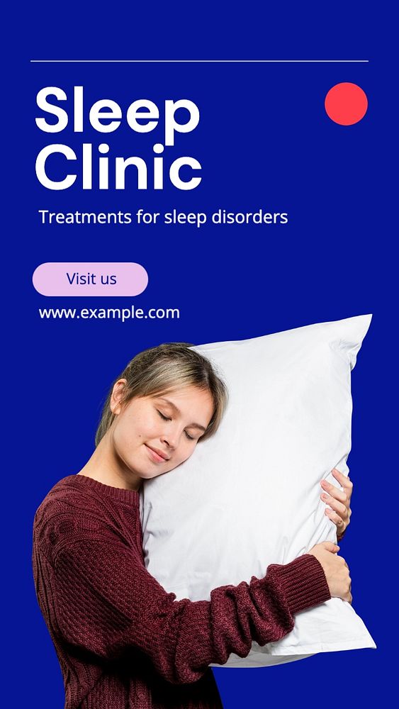 Sleep clinic Facebook story template, editable design