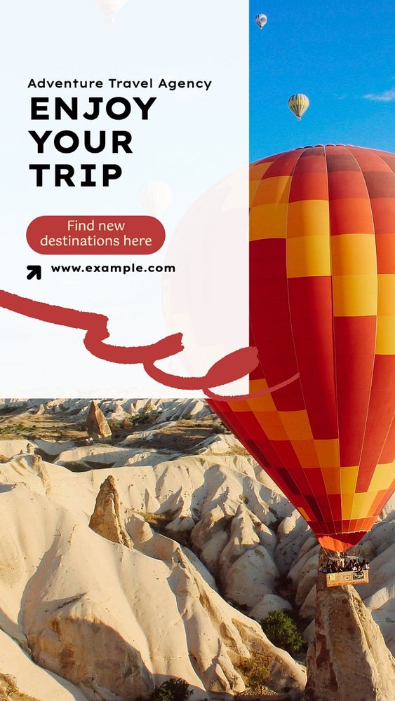 Enjoy your trip Instagram story template, editable text