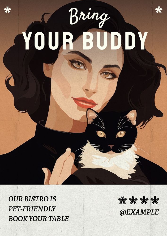 Bring your buddy poster template, editable text and design