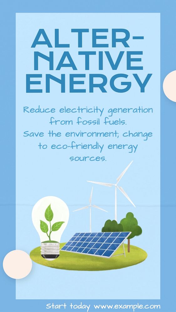 Alternative energy Instagram story template, editable text