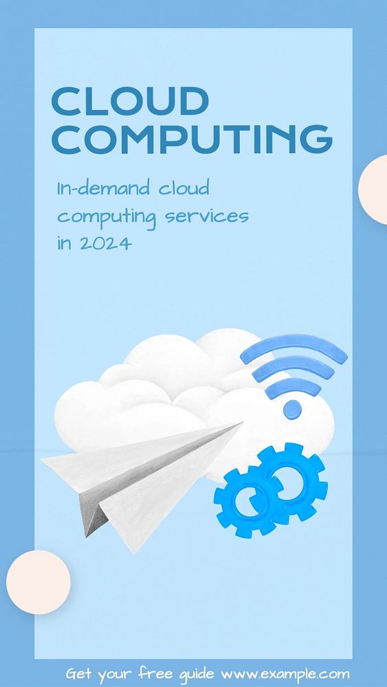 Cloud computing Instagram story template, editable text