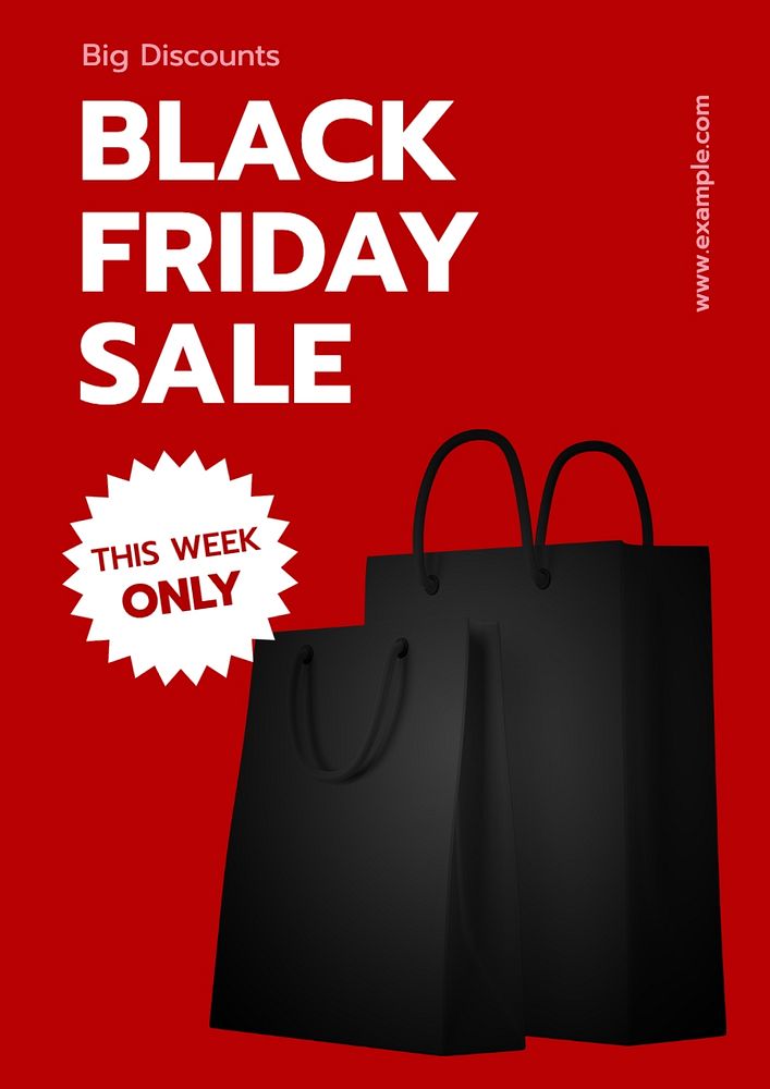 Black Friday poster template, editable text and design