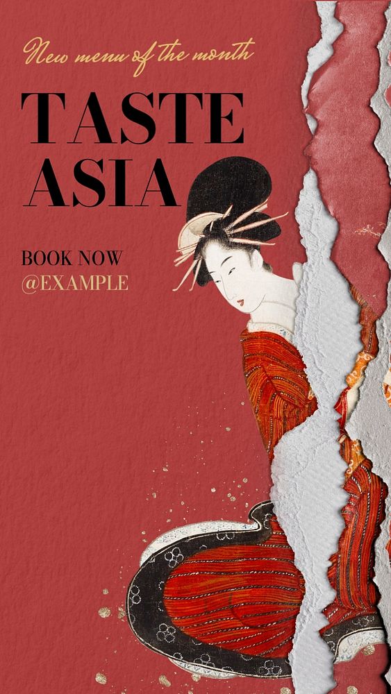 Taste asia Instagram post template, editable text