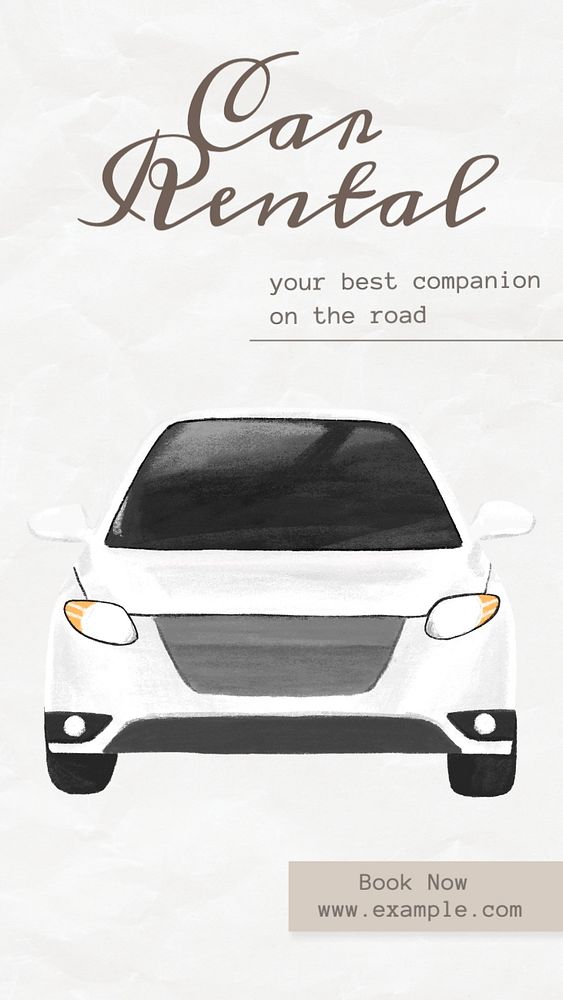 Car rental Instagram story template, editable text