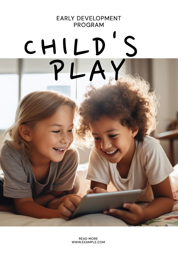 Child's play poster template, editable text and design