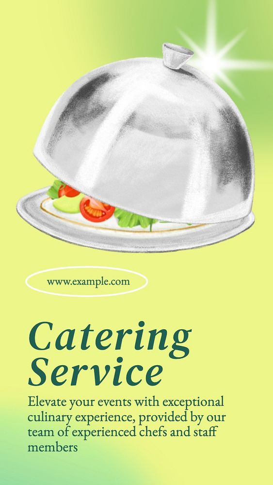 Catering service Instagram story template, editable text